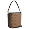 Coach City Bucket 17 Monogram Metal Logo Signature Coated Canvas Tote Shoulder Bag Small Women bags Brown Black CT800-IMQRX