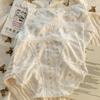 Plus Size Women's Sexy Lace Bow Wrap Hip Mid Waist Traceless Cotton Crotch Panties
