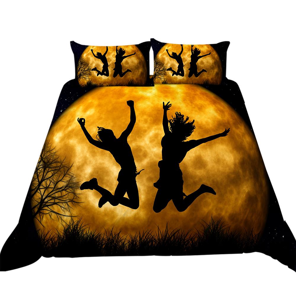 Роскошный домашний комплект постельного белья с 3D танцевальным узором, полноразмерное пододеяльник и наволочка, моющееся удобное постельное белье для спальни с принтом теней для танца