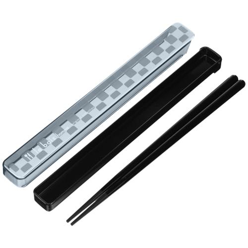Komori Resin Chopsticks and Chopstick Case "Le Bois Homme" Set, Black, 21cm, Dishwasher Safe, 812689