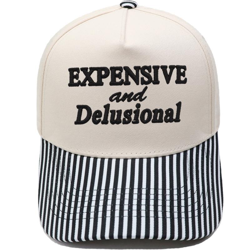 EXPENSIVE and Delusional Truck Driver Hat Three-dimensional embroidery color matching baseball cap for men and women