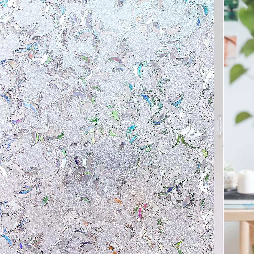 Window Privacy Film Rainbow Window Clings Stained Glass Window Decals 3D Decorative Window Static Cling Window Stickers