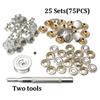 77PCS HOT SALE 15mm STAINLESS STEEL BOAT COVER CANVAS SNAP FASTENER REPAIR KIT