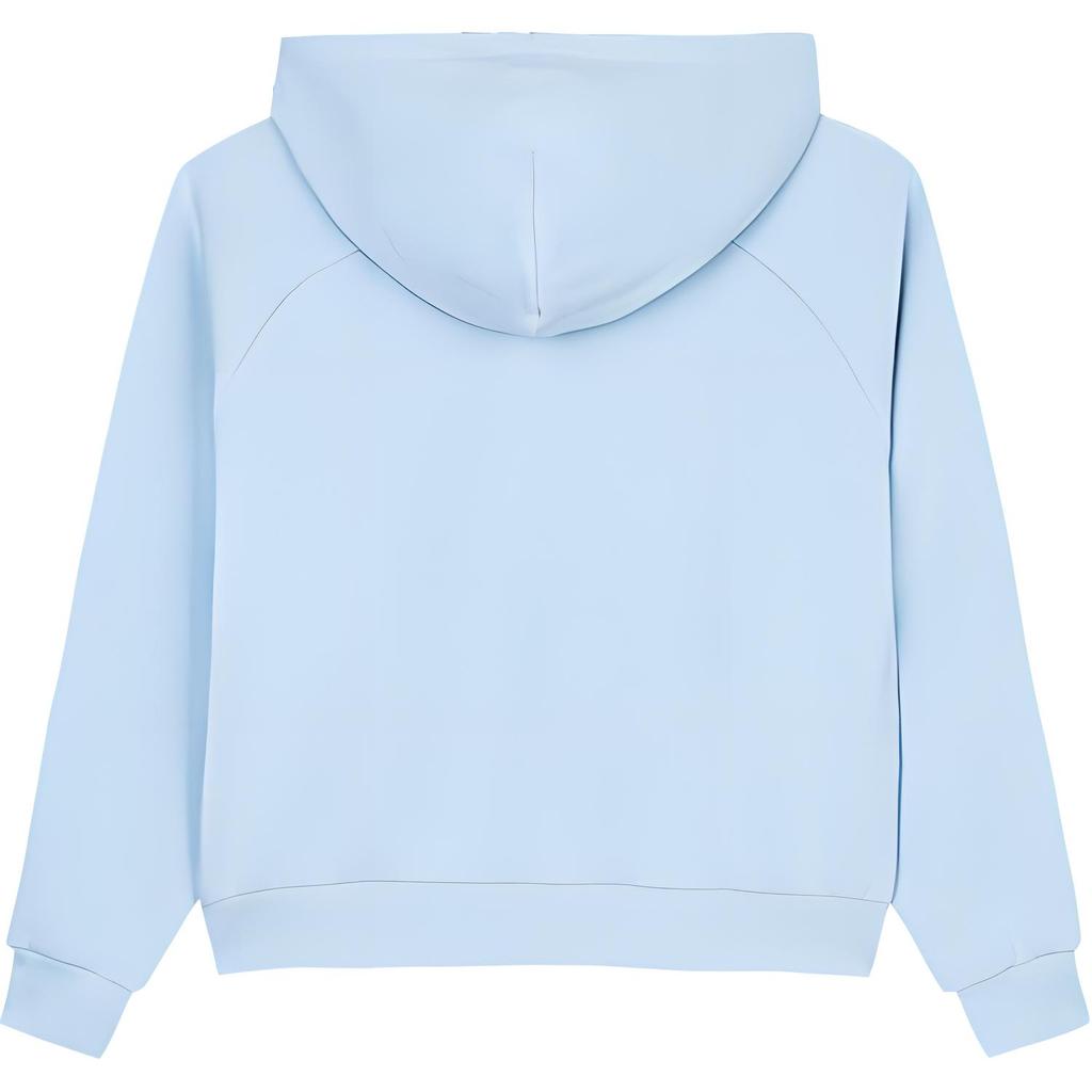 Anta Однотонная толстовка с капюшоном и застежкой-молнией, с длинным рукавом, женские топы, светло-голубой 962437705-3
