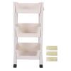 Mobile Utility Cart On Wheels Compact Movable Storage Book Shelves Trolley Rack Cart Organizer 3
