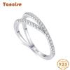 Tancise Classic 925 Sterling Silver Zircon Ring Ladies Jewelry Wedding Promise Party Gift