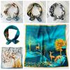 53*53cm Square Silk Scarf Women's Fashion Printed Small Neck Scarf Office Women's Hair Belt Folar Handkerchief Women's Handkerchief Scarf