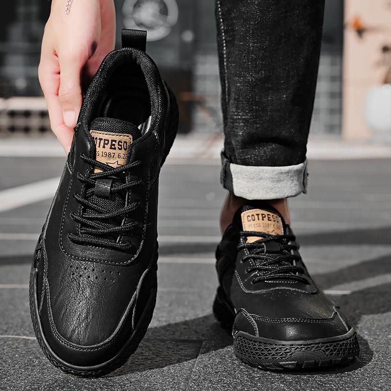 Fashion Stylish Mens Casual Leather Sneakers Classic Men's Masculino Leisure Walk Trainers Lace-Up Men Outdoor Handmade Treking Footwear