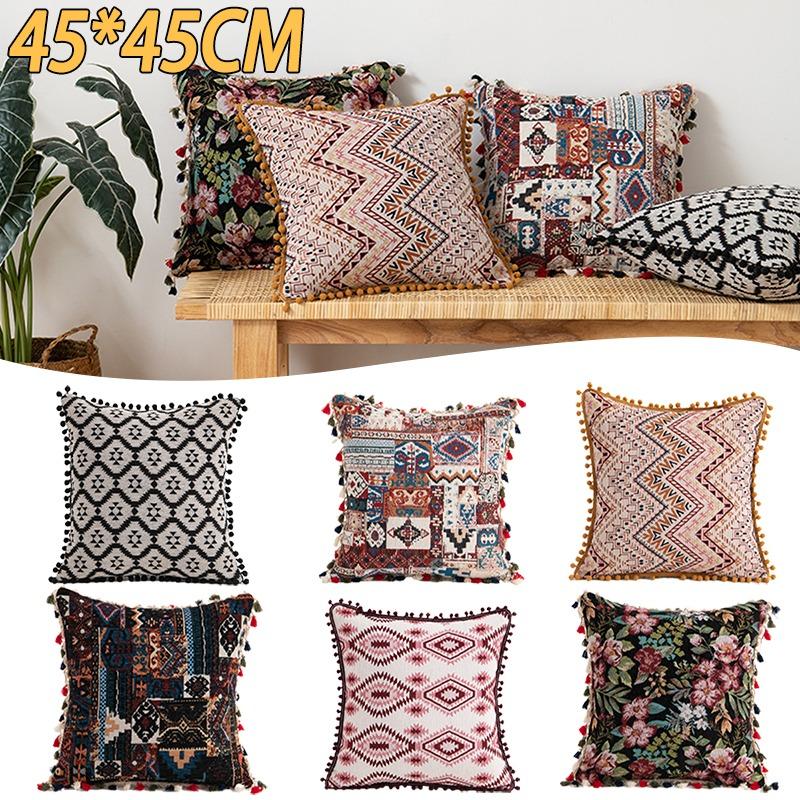 Moroccan Decorative Geometric Pattern Throw Pillow Case Waist Cushion Cover Vintage Home Decor