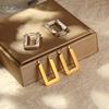 Ретро-стиль, прямоугольные серьги из нержавеющей стали, модные высококачественные женские серьги из титановой стали, ювелирные изделия