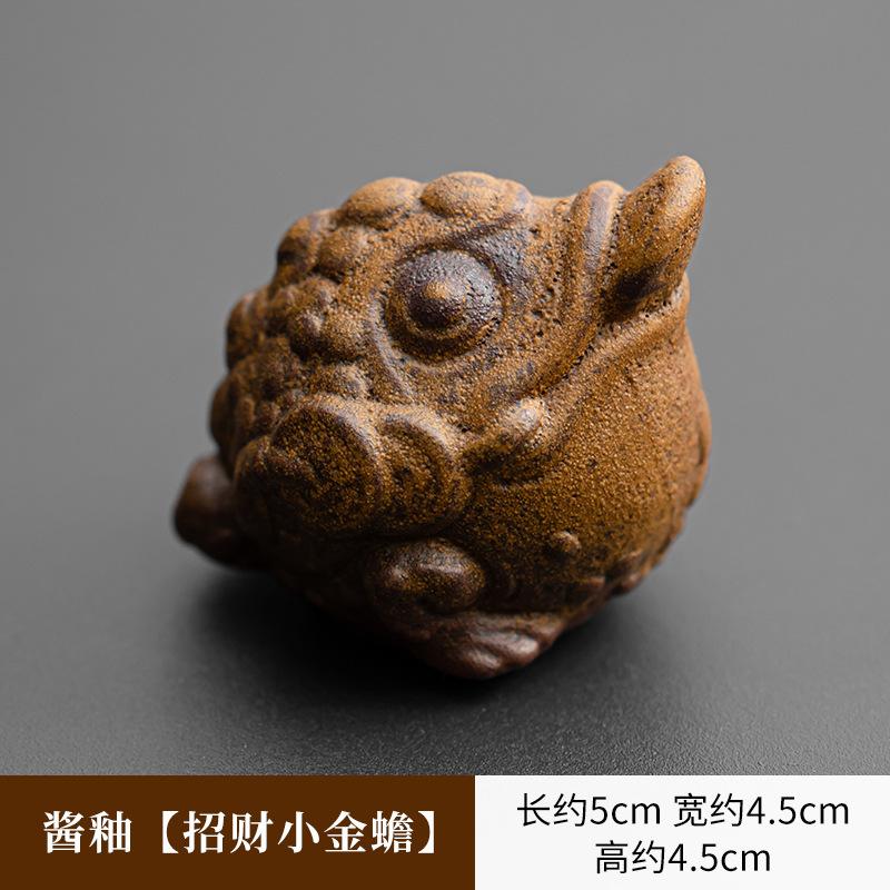 Соус Глазурованный Грубый Керамика Чайный питомец Старый Камень Грязь Жаба Чайная Фигурка Держатель Крышки Чайника Статуэтка для Чайной Церемонии Принадлежности Для Чайной Церемонии Украшения