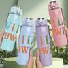 1PC Wild Midwest Color Text Print 750ml Color Plastic Sports Water Bottle Leakproof Flip Straw Lid Suitable for Sports Office Home Use