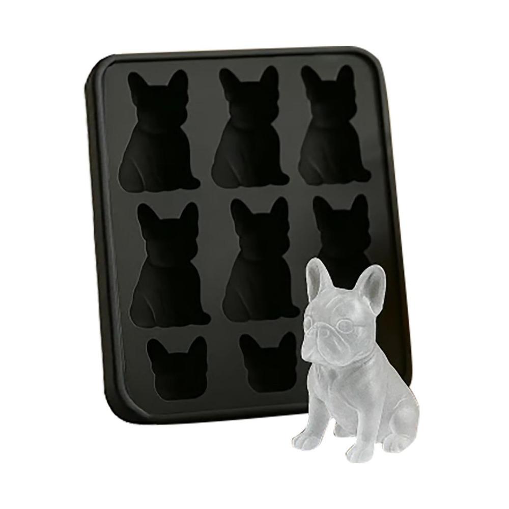 Easy Demoulding French Bulldog Ice Mold 6 Hole 3D Ice Tray Whiskey Ice Mold Whiskey Party Drinks