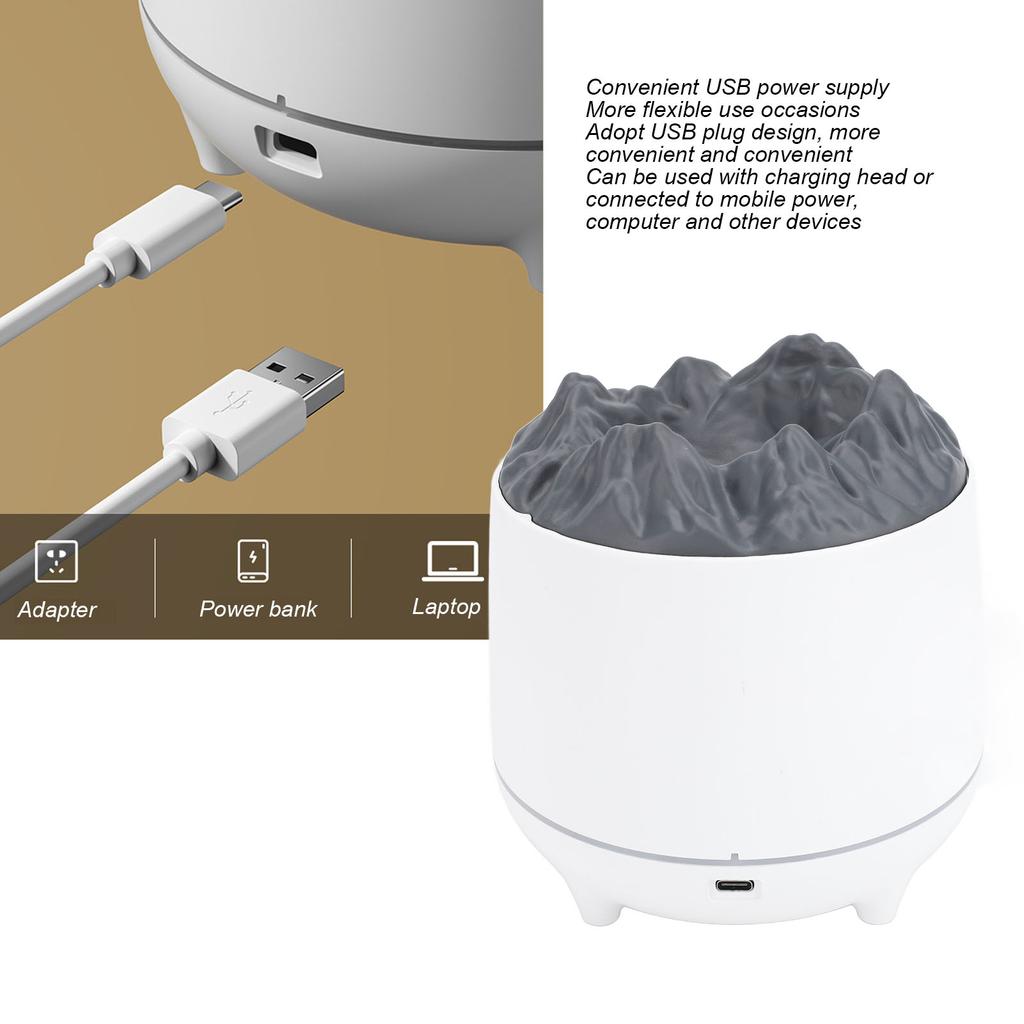 Volcano Humidifier Diffuser Timer Quiet Anti Dry Heating 2 Modes USB Volcano Essential Oil Diffuser Humidifier for Home Desktop