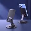 Phone Holder Foldable 360 Rotation Adjustable Desk Stand Metal Anti-Slip Silicone Pad Bracket for Phones Tablets
