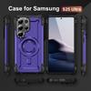 Для Samsung S25 Ultra/S24+/S23plus Чехол для телефона Магнитная беспроводная зарядка Креативная броня Ободок для линз Подставка Тпу+ПК Ударопрочный чехол