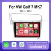 Android 14 автомобильное радио для Volkswagen VW Golf 7 MK7 GTI 2011-2021 беспроводной Carplay авто радио мультимедийный плеер навигация GPS DSP