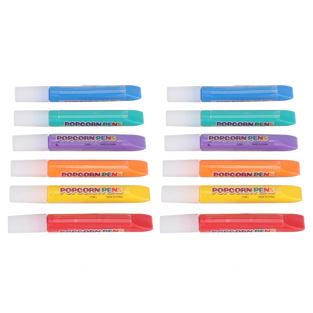 12pcs DIY Bubble Popcorn Drawing Pen Popcorn Color Paint Pen for Greeting Cards Christmas