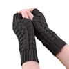 Fashion Warm Women Ladies Girl Solid Gloves Knitted Arm Fingerless 1Pair Winter Gloves Unisex Soft Warm Mitten