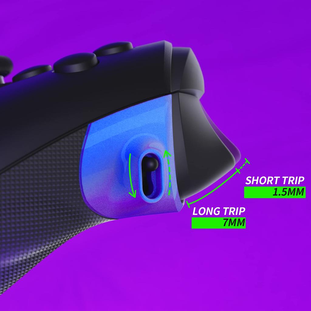 eXtremeRate Flexor Clicky Rubberized Side Rail Grip Trigger Stop Kit for Xbox Series X S Diamond Textured Ergonomic Trigger Stopper Handle Grip for