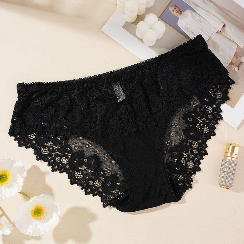 Женские сексуальные кружевные сетчатые трусики с низкой талией, полупрозрачные дышащие трусы-бикини, женское бесшовное нижнее белье