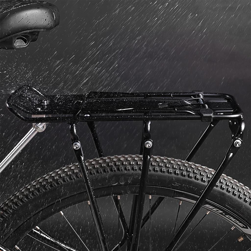 Mountain Bicycle Rear Carrier Cargo Rack 25kg Load Thick Tubing Aluminum with Side Guards