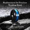 Fashion 8mm Men Black Stainless Steel Rings High Polished Blue Abalone Shell for Men Wedding Party Jewelry Anniversary Gifts