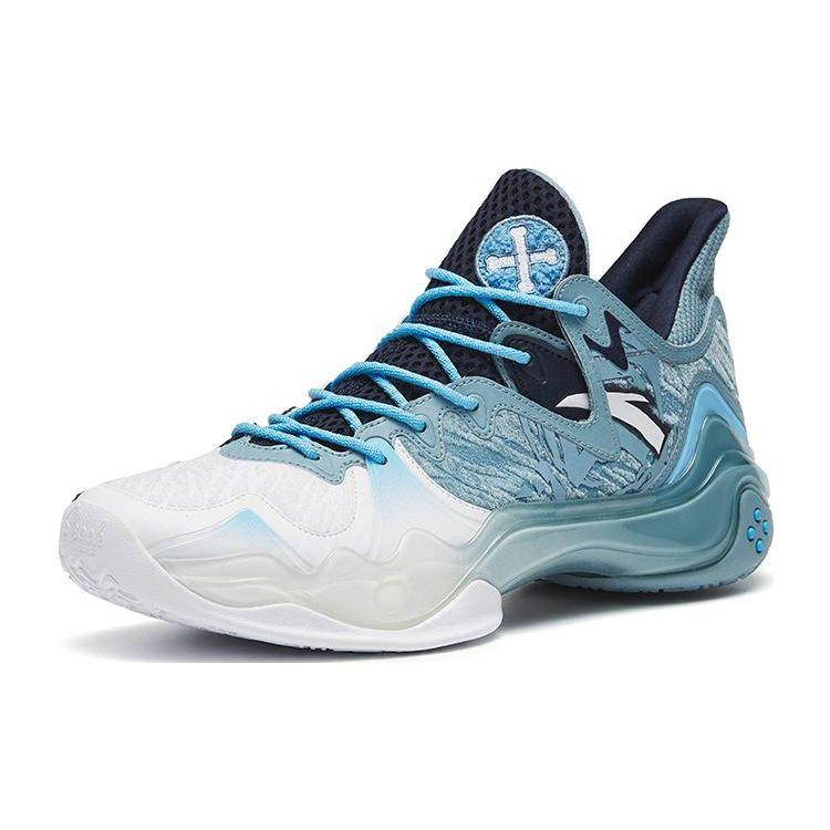 Anta Баскетбольные кроссовки Crazy Tide 4 Husky Shock Absorbing Non-Slip износостойкие низкие мужские баскетбольные кроссовки синие белые 112241106-4