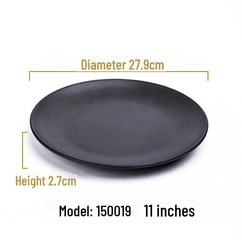 Melamine Black Imitation Porcelain Plate - Versatile Dish for Hot Pot, Barbecue, and Cold Dishes