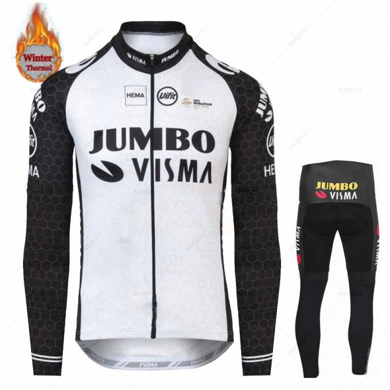 Fleece Thermal Cycling Set Winter Bike Jersey Pants Road Mountain Biking Outdoor Sports Unisex