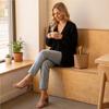 Women's Color V-Neck Knit Cardigan, Relaxed Fit Open Front Sweater for Fall and Winter