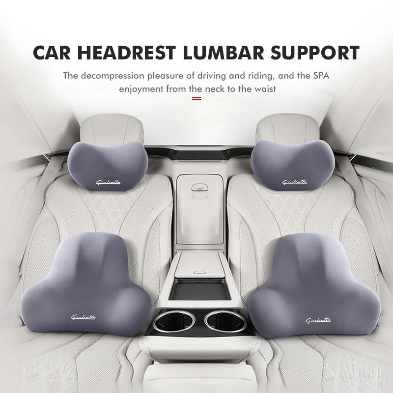 Car Stickers For Alfa Romeo Car Driver Seat Headrest Lumbar Support Pad Neck Pillow Interior Accessories For Alfa Romeo Giulia 1