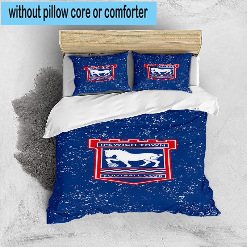 3PCS FC Ipswich Crest Bedding Set,Including 1pc Duvet Cover And 2pcs Pillowcases Perfect for Bedroom, Dormitory, Fan Christmas gift