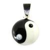 [J5253] - Серебряный кулон «Инь Ян» черный, белый - 10 мм