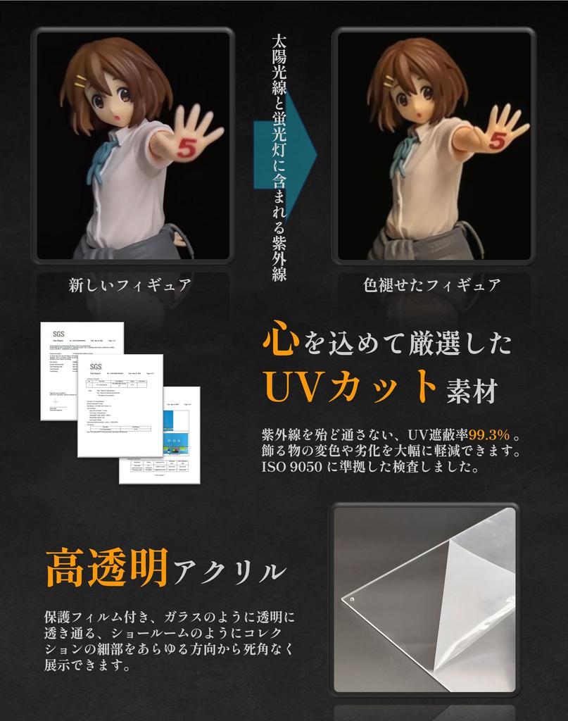 COOLTAKU Фигурка УФ Задняя Магнитная Магнитная Передняя Коллекция Больше Собрано Акриловая Подставка Ткань для Чистки Пятен в Комплекте 30 x Глубина 25 x Высота Черный