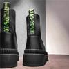 Осенне-зимние кожаные мужские ботинки на платформе, модные ботильоны с носками, мужские черные повседневные высокие берцы, уличная спортивная обувь, новинка