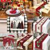 Fashion Linen Christmas Table Runner Snowman Xmas Tree Home Dining Table Cover Xmas Ornament