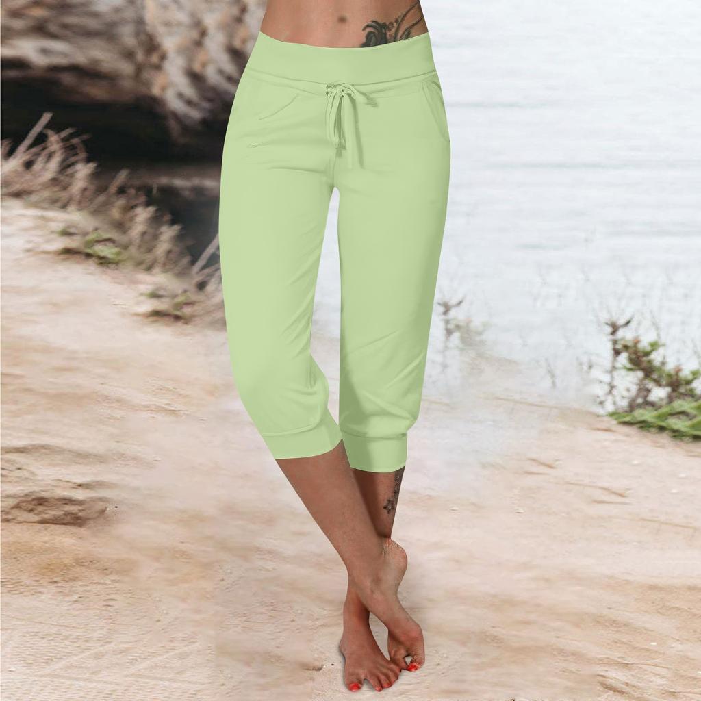 Брюки для женщин, укороченные шорты для женщин, летние новые повседневные эластичные модные повседневные брюки