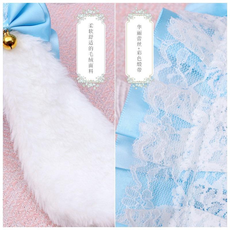 Ручной работы ободок с кружевом лолиты и звериными ушками, плюшевые кроличьи ушки, головной убор, аксессуар