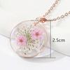Water Drop Dried Flowers Necklace Handmade Resin Pendant Necklace   Birthday Party