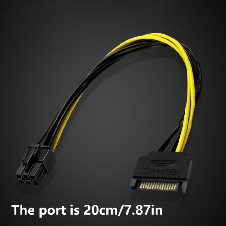 Кабель питания Sata 15pin на 8Pin для подключения видеокарты Простой в использовании шнур питания для энтузиастов и сборщиков ПК