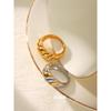 European & American Luxury Twisted Stainless Steel Threaded Ring, 18K Gold-Plated Titanium, Women's High-End Fashion Jewelry