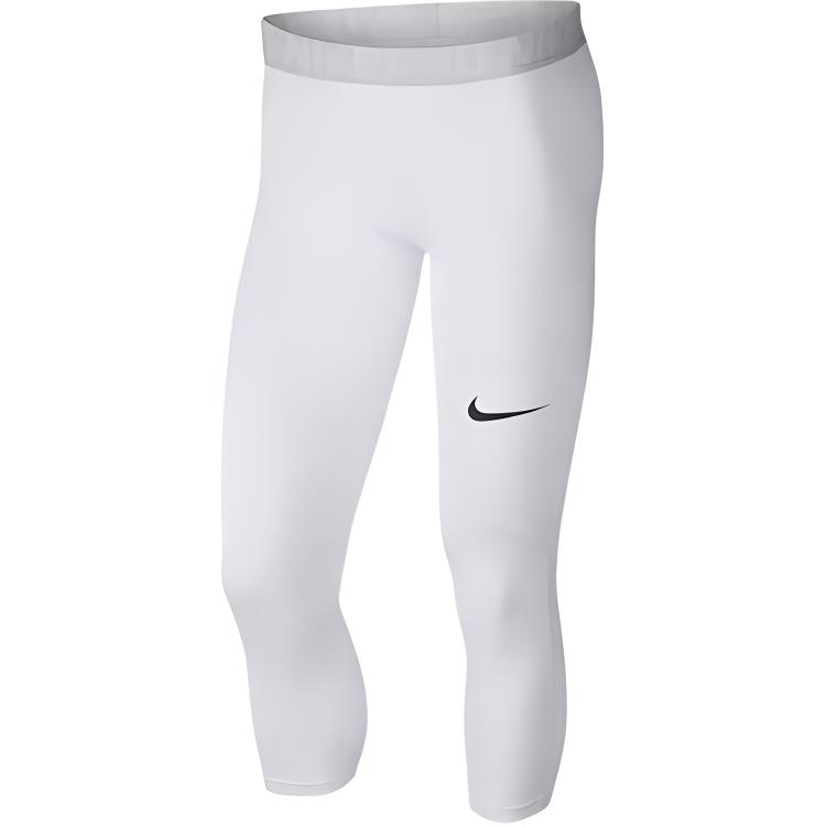 Nike Pro Hypercool Быстросохнущие Дышащие Влагоотводящие Фитнес Удобные Повседневные Облегающие Брюки Три Четверти Спортивные Мужские низ Белый 838056-100