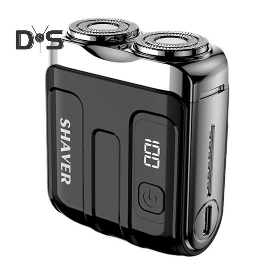 Мини-электробритва с ЖК-дисплеем, USB-перезаряжаемая водонепроницаемая дорожная бритва, портативный триммер для бороды для мужчин, инструмент для удаления волос, подарок отцу, мужу, парню