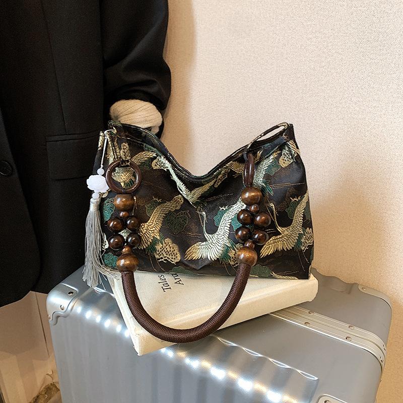 Новая женская ретро-сумка в китайском стиле, 2025, новая повседневная нишевая сумочка, модная простая наплечная сумка-подушка