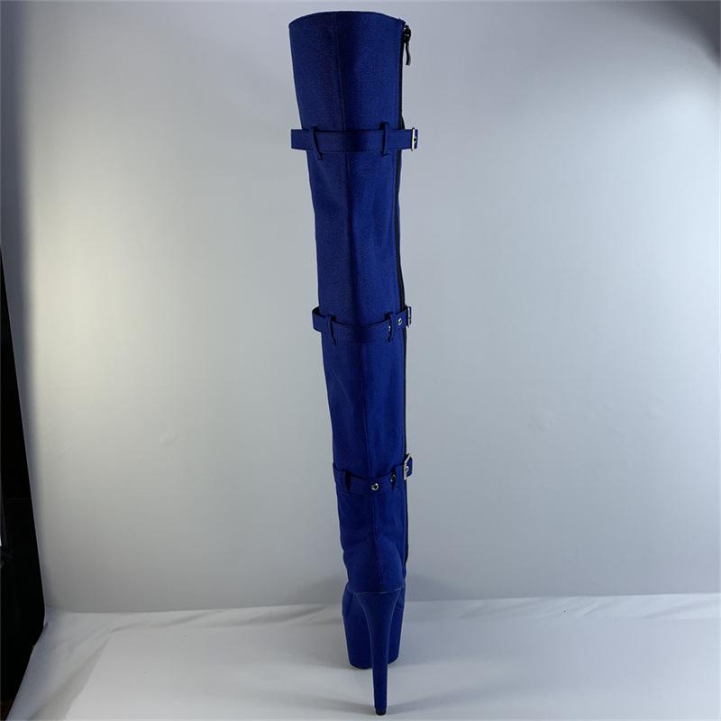 17 см осенне-зимние синие туфли с круглой головкой на очень высоком каблуке с высокой трубкой, водонепроницаемые, клейкие, однотонные, один размер подходит всем, высокие туфли-шпильки, модные