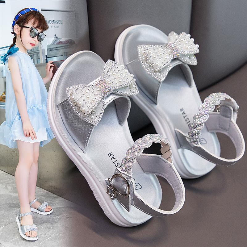 Новая Мода Лето Корейская Версия Принцесса Маленькая Девочка Мягкая Подошва Открытый Носок Сандалии