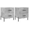 VidaXL Bedside Tables 2pcs Concrete Grey 40x35x47.5cm Engineered Wood 827333
