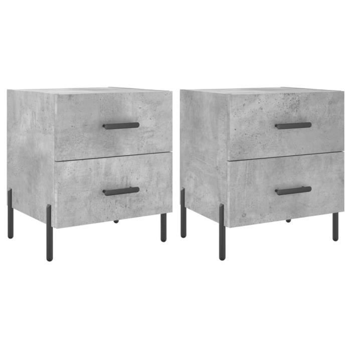 VidaXL Bedside Tables 2pcs Concrete Grey 40x35x47.5cm Engineered Wood 827333
