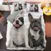 Bulldog Bedding Set Pet Animal Dog Duvet Cover for Kids Adult Bedclothes Covers Comforter Sets Cute Bed Sheets